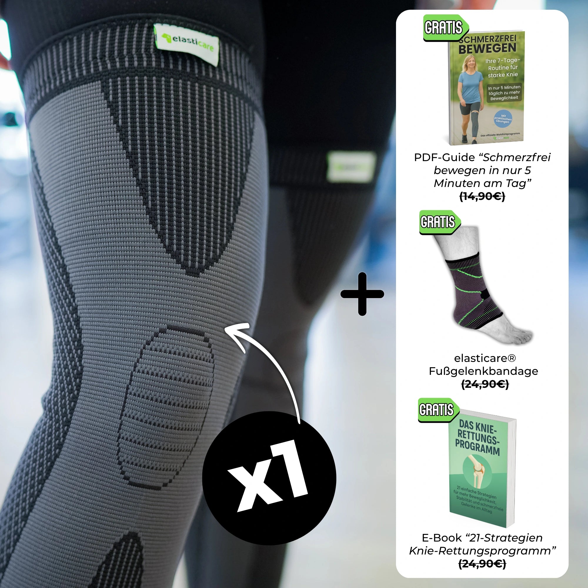 elasticare® - Kniebandage für maximale Stabilität & Bewegungsfreiheit bei Arthritis & Schwellungen