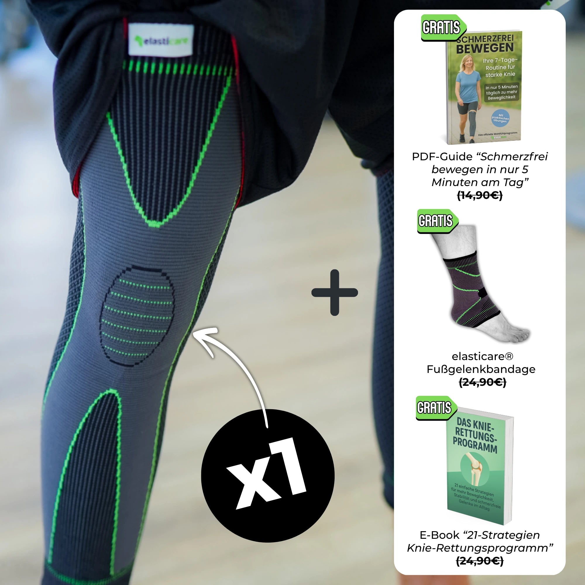 elasticare® - Kniebandage für maximale Stabilität & Bewegungsfreiheit bei Arthritis & Schwellungen