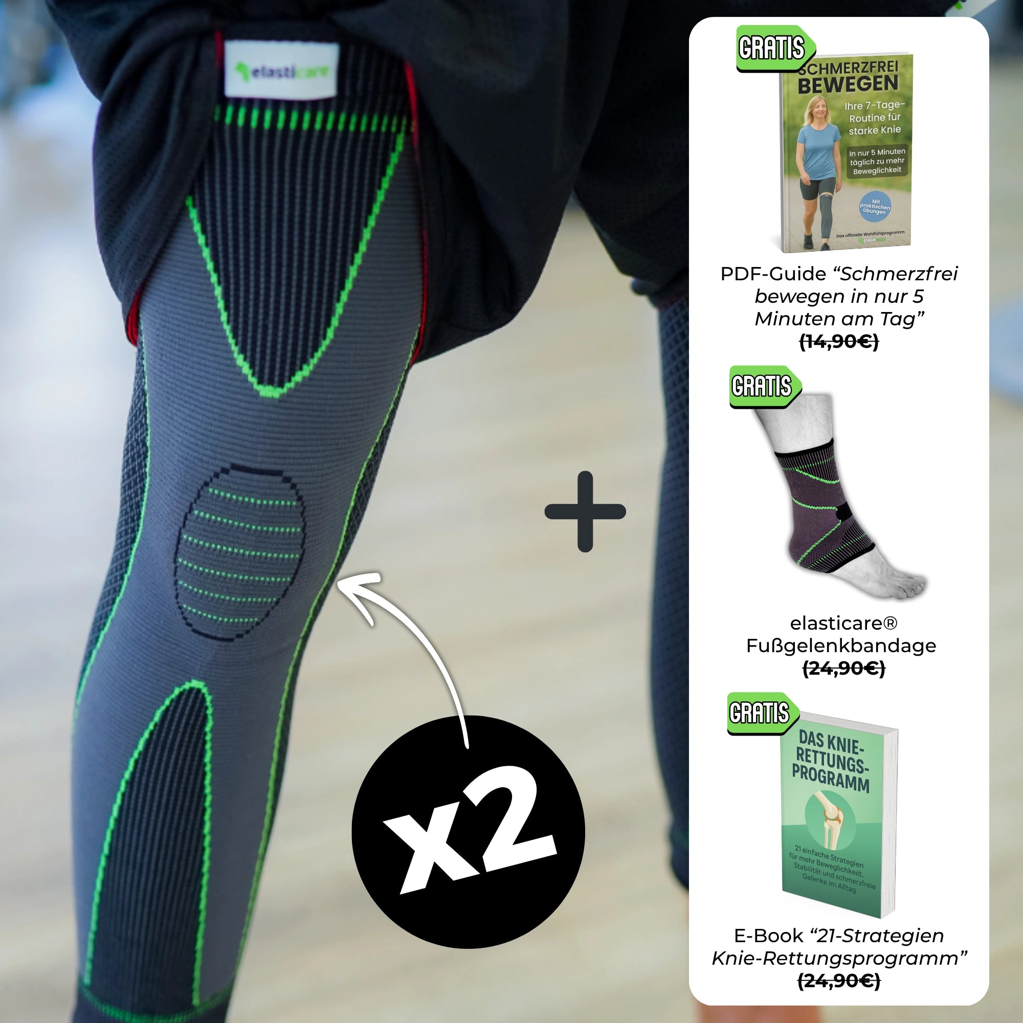 elasticare® - Kniebandage für maximale Stabilität & Bewegungsfreiheit bei Arthritis & Schwellungen